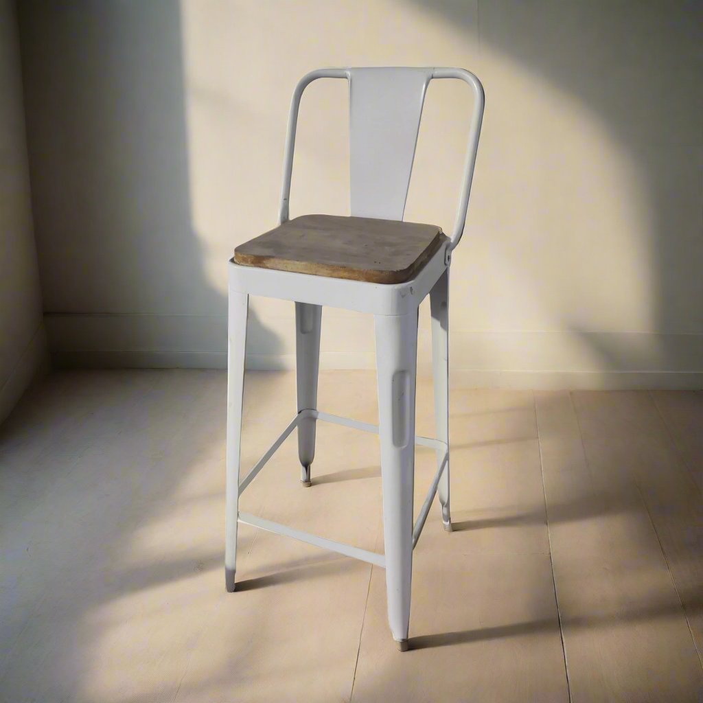 Buy Long Stool with Metallic Legs Wooden Seat