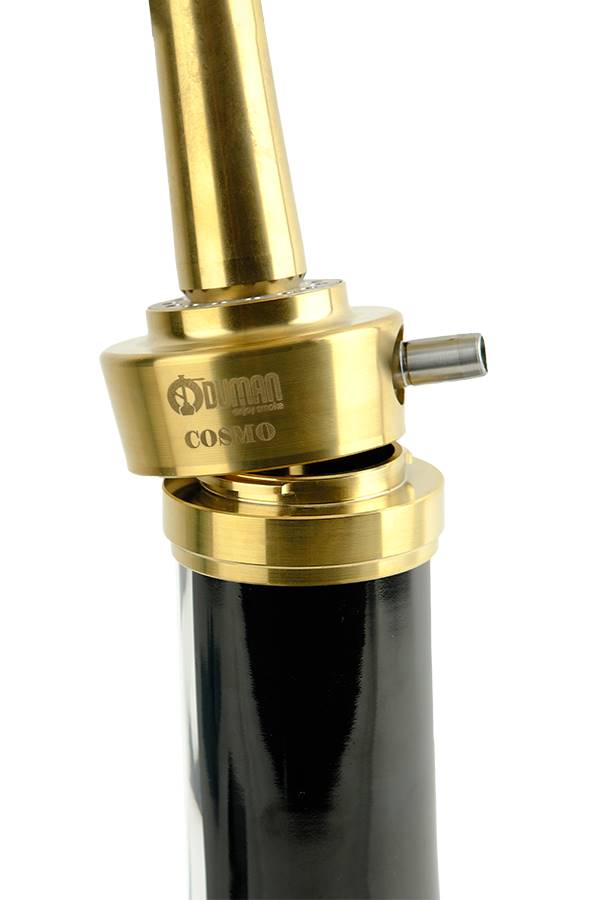 Gold and black faucet handle with 'Dornbracht' branding on a white background