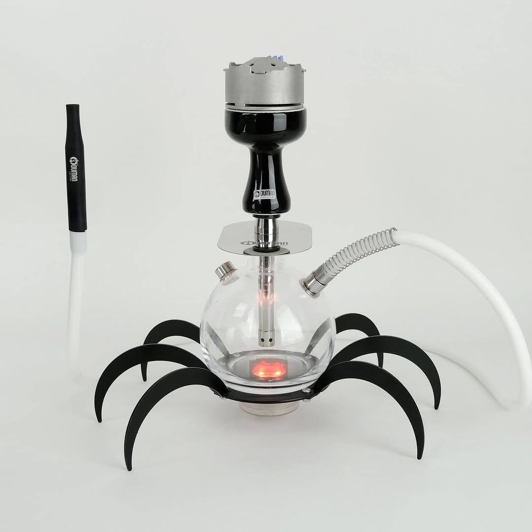 Shisha with spider-like legs on a white background