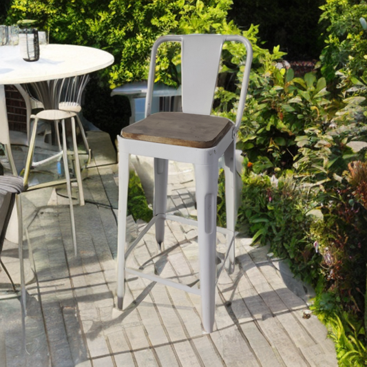 Buy Krimston Hookah Bar Stool (Metallic Legs Wooden Seat)