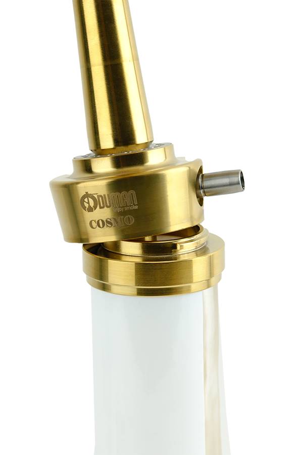 ODUMAN COSMO Hookah (Gold Body - White Glass) Lock System View